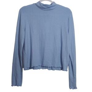 Antistar Blue Long Sleeve Soft Turtleneck Lightweight Women's Sweater Top Sz L